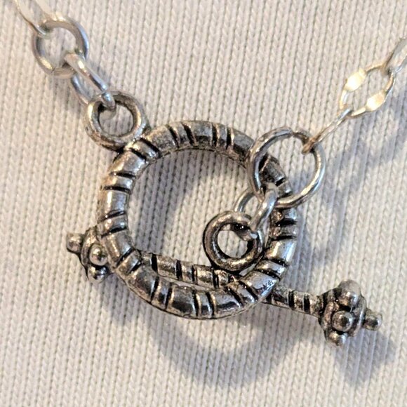 Artisian Statemen Silver Toned w/ Crystal & long "Peacock" like Pendant Necklace - Picture 4 of 4